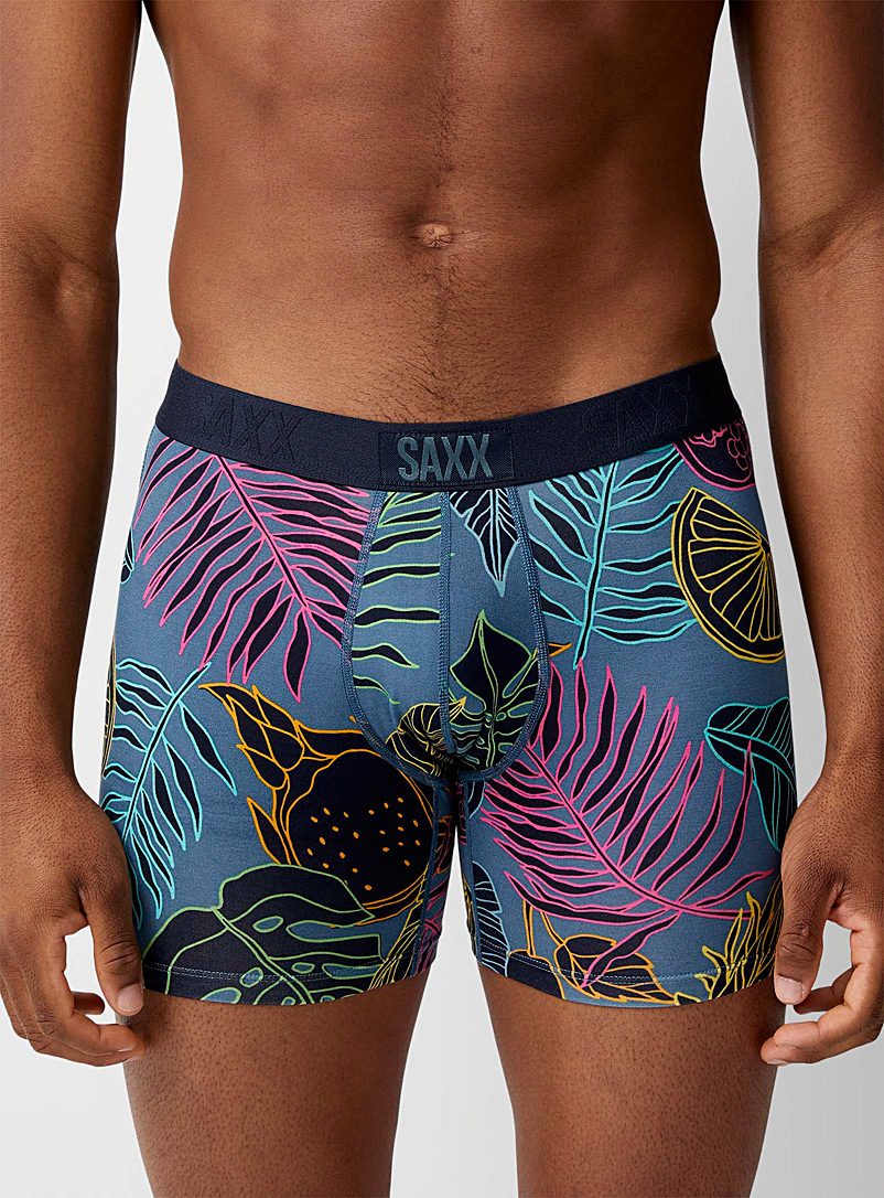 Saxx Patterned Blue Neon foliage boxer brief VIBE for men