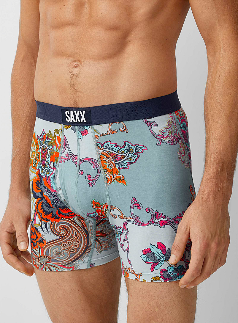 Saxx Patterned Blue Colourful paisley boxer brief for men
