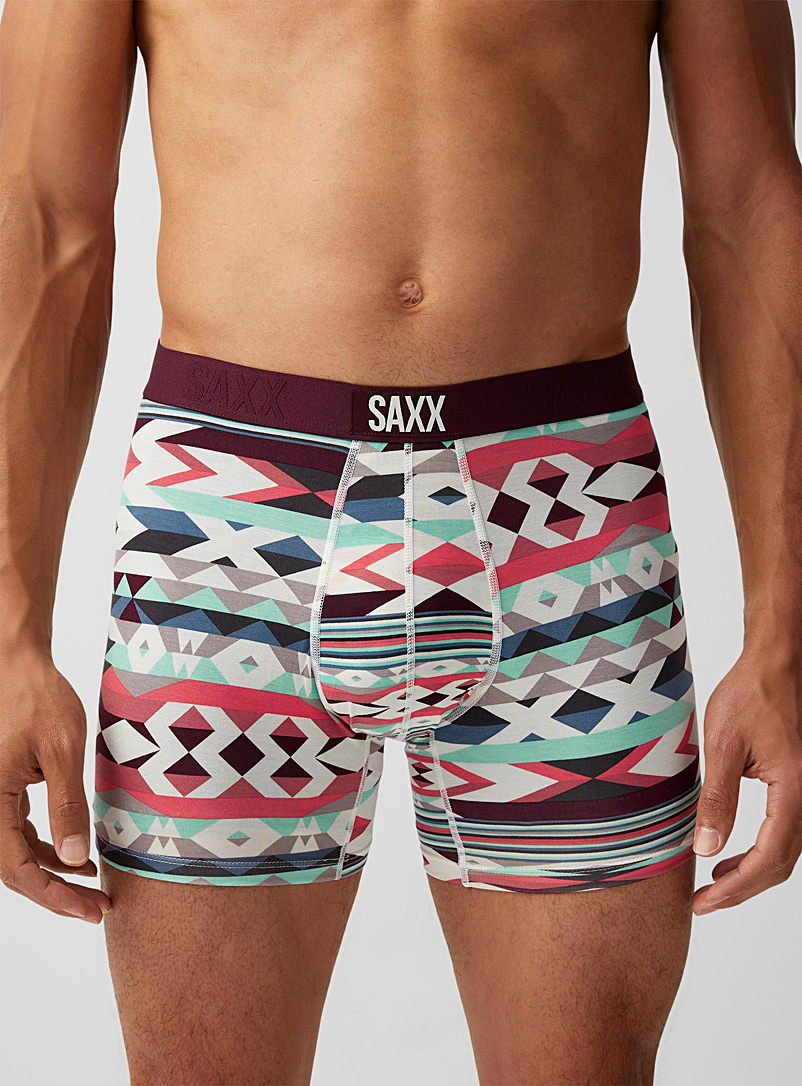 Saxx Patterned Red Mountain pattern boxer brief VIBE for men