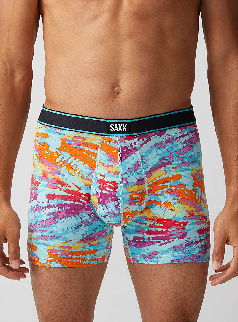 Saxx Patterned Blue Colourful spatter boxer brief DAYTRIPPER for men