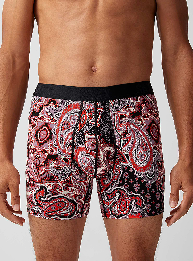 Saxx Patterned Red Scarlet paisley boxer brief 22<sup>ND</sup>CENTURY SILK for men