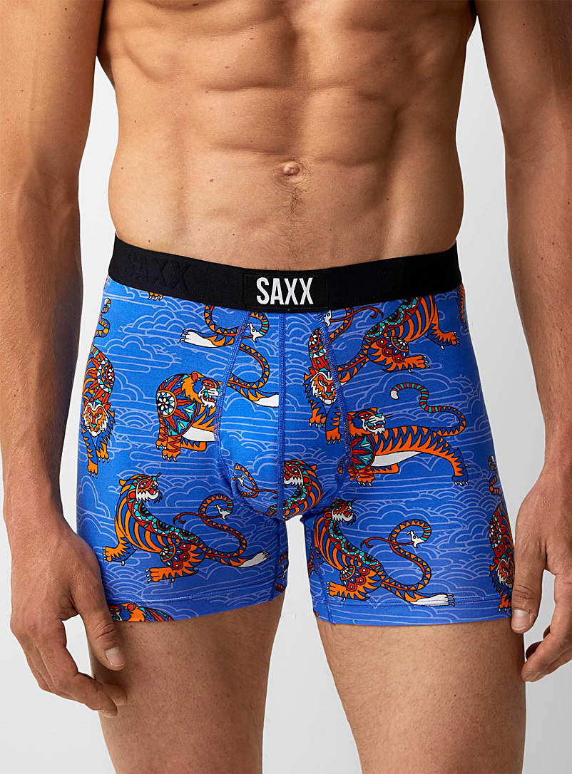 Saxx Patterned Blue Pop tigers boxer brief VIBE for men