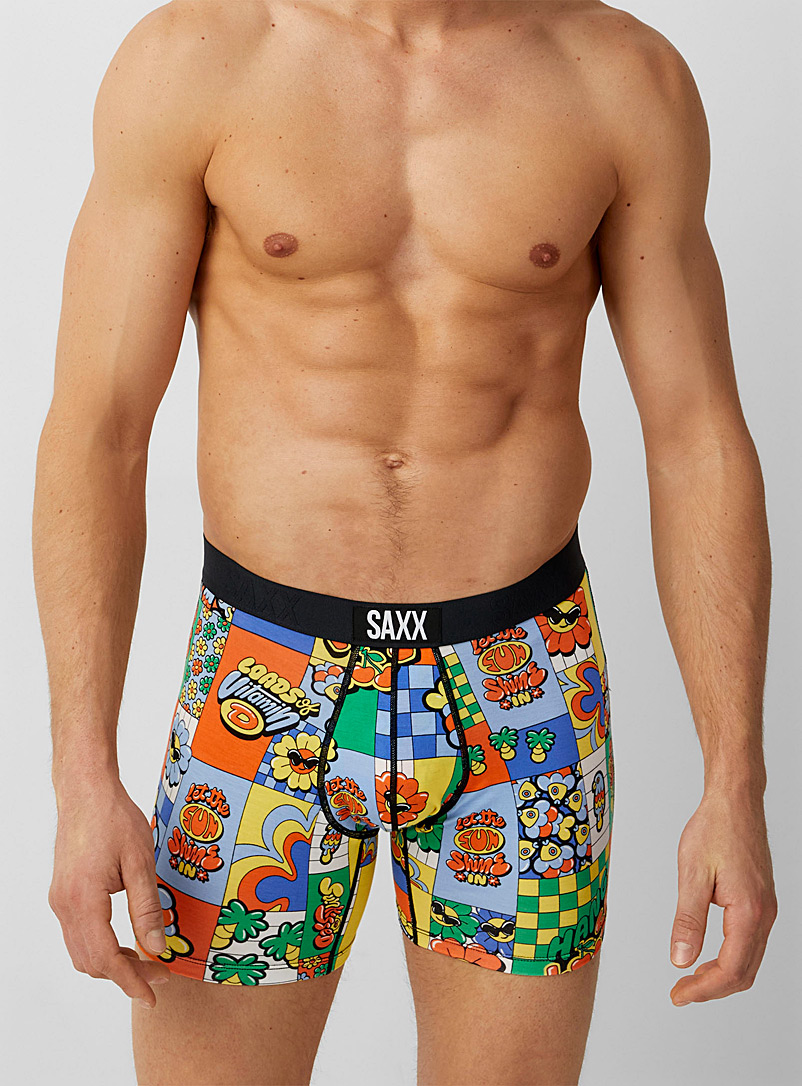 Saxx Patterned Green Let The Sun Shine In boxer brief VIBE for men
