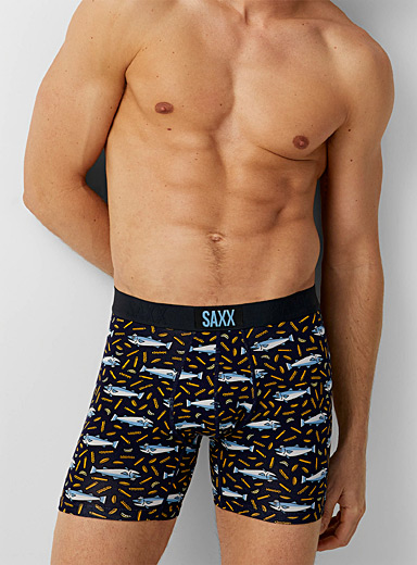 Saxx Patterned Black Fish N Chips boxer brief VIBE for men