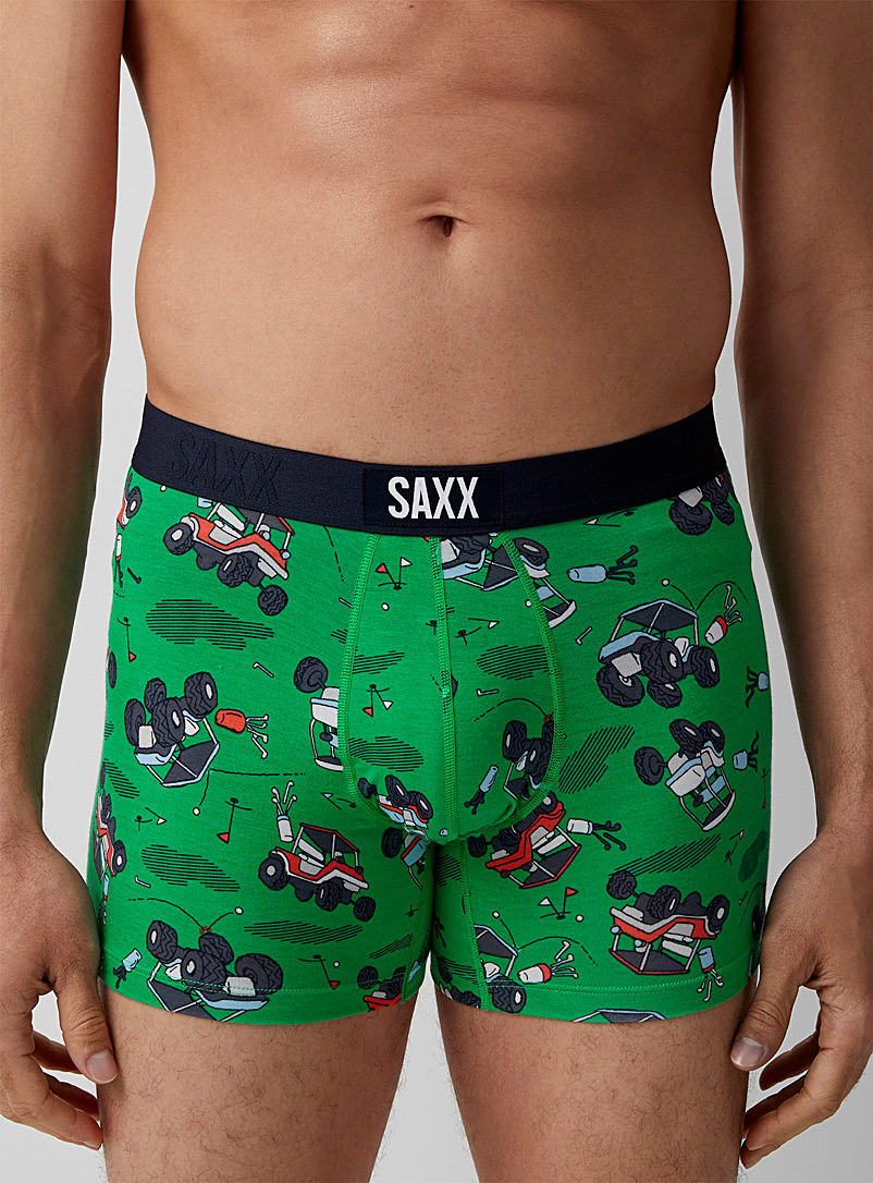 Saxx Patterned Green Off Course boxer brief VIBE for men
