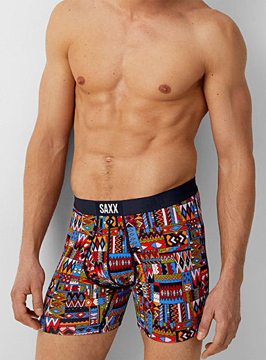 Saxx Patterned Red Colourful mosaic boxer brief ULTRA for men