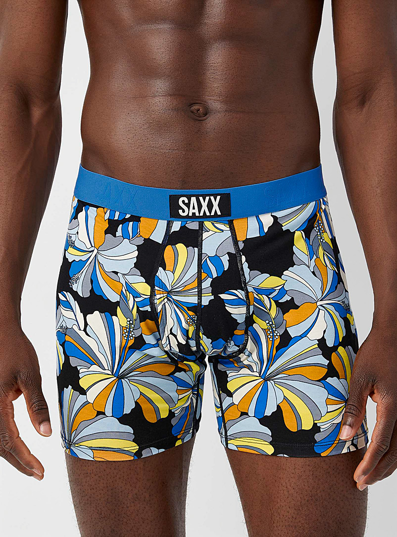 Saxx Patterned Black Flower Pop boxer brief ULTRA for men