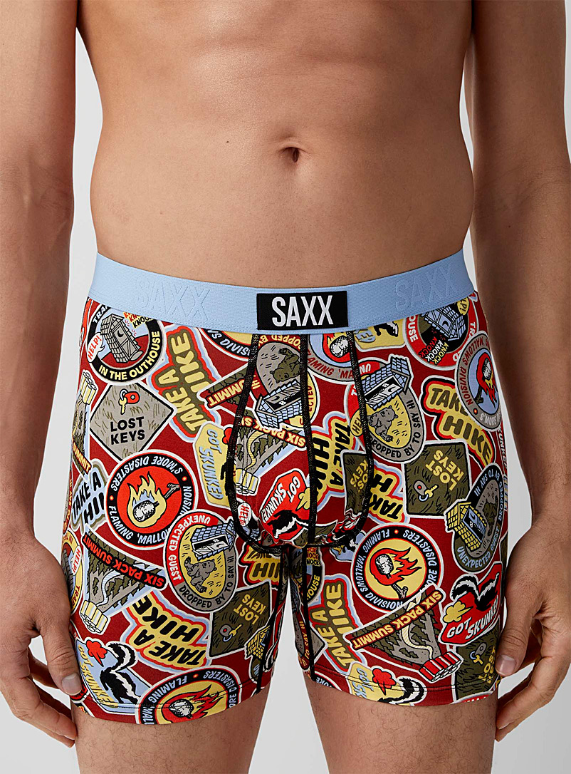 Saxx Patterned Red Playful badge boxer brief ULTRA for men