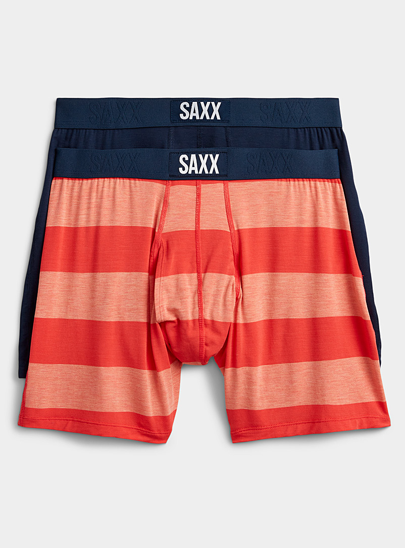 Saxx Patterned Red Sorbet stripe and solid boxer briefs ULTRA - 2-pack for men