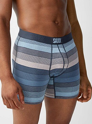 Saxx Patterned Grey Soft stripe boxer brief VIBE for men