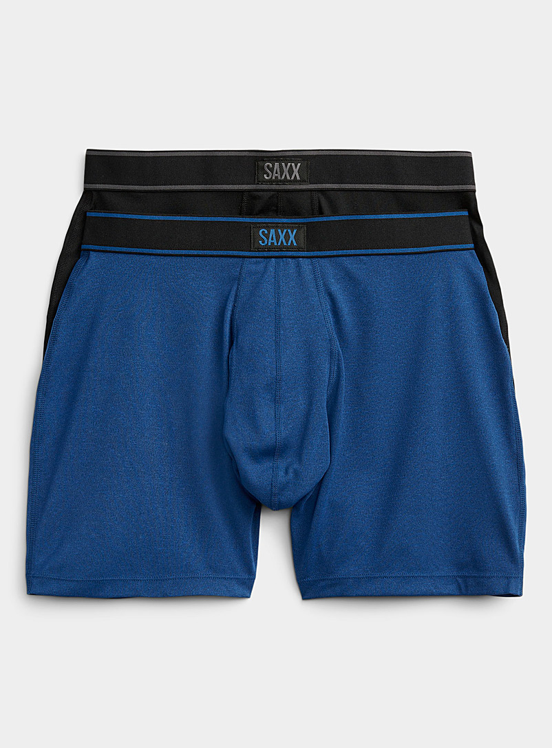 Saxx Patterned Black Blue and solid boxer briefs DAYTRIPPER - 2-pack for men