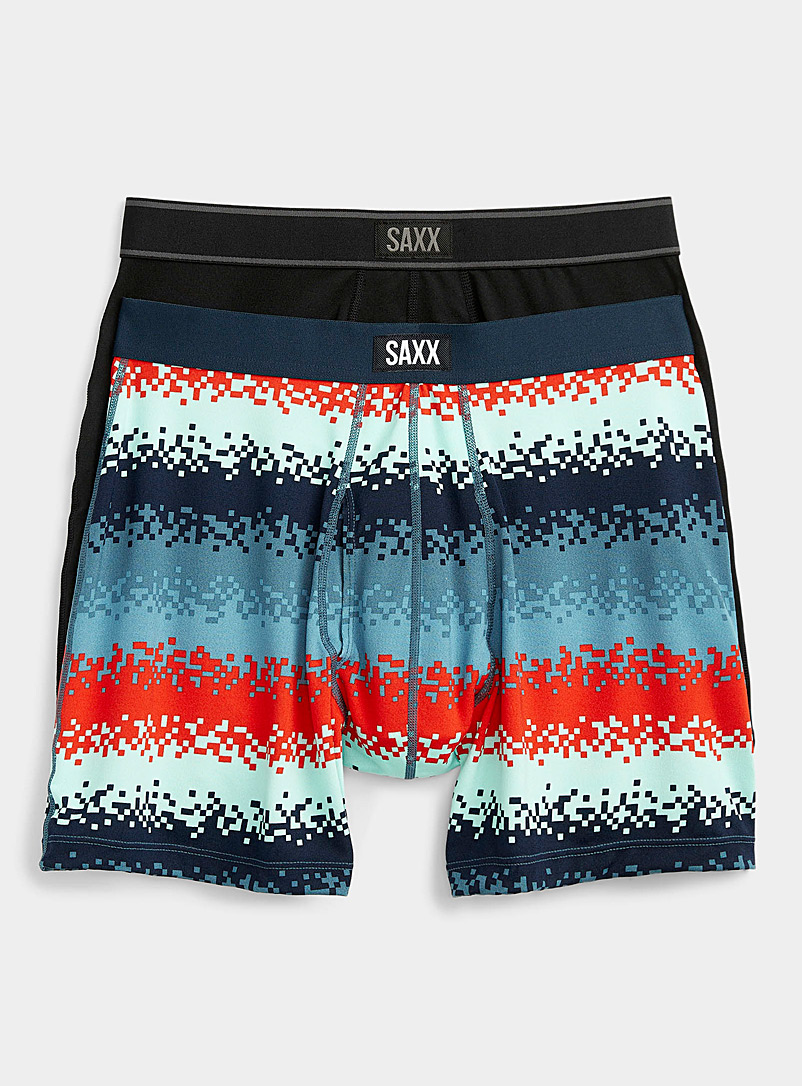 Saxx Patterned Black Pixel and solid boxer briefs DAYTRIPPER - 2-pack for men