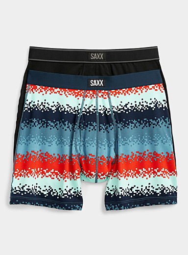 Pixel and solid boxer briefs DAYTRIPPER - 2-pack, Saxx