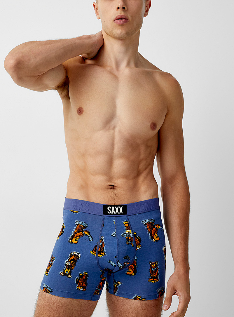 Saxx Patterned Blue Bear boxer brief VIBE for men
