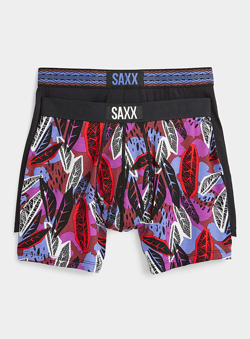 Saxx Assorted black  Pink leaf boxer briefs VIBE - 2-pack for men