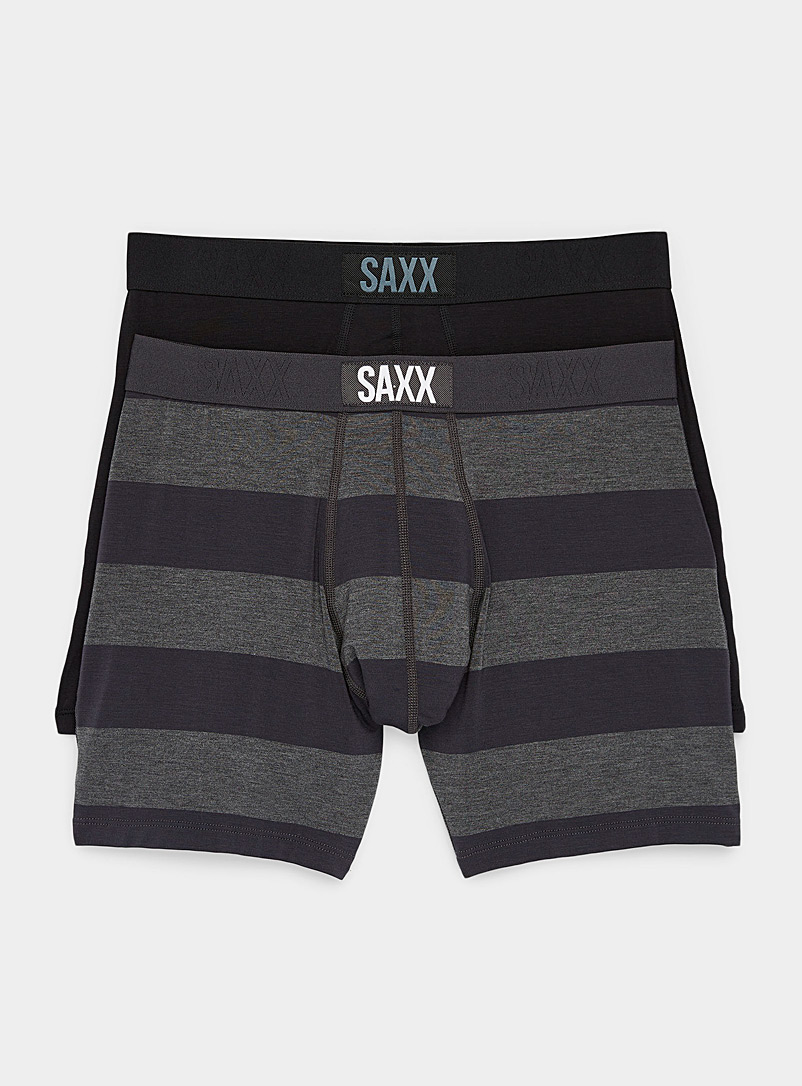 Saxx Assorted black  Wide-stripe boxer briefs VIBE - 2-pack for men