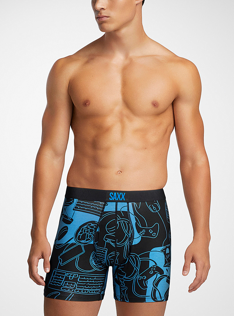 Saxx Patterned Black Gaming boxer brief ULTRA for men