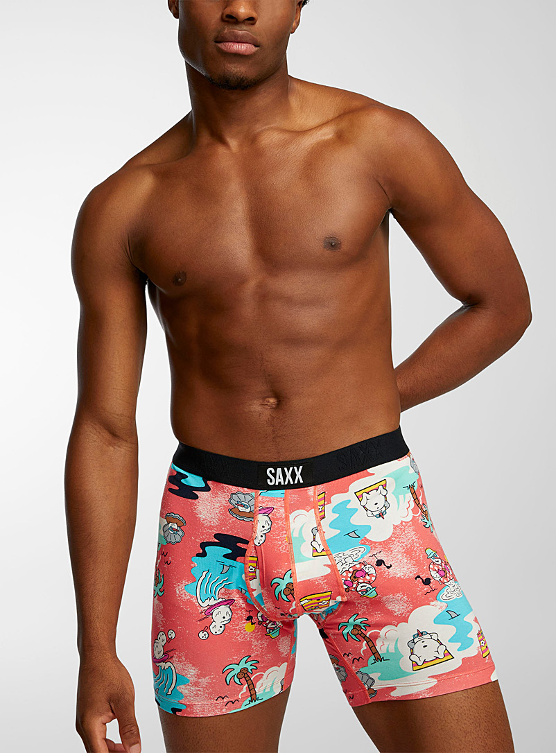 Saxx Patterned Red Snow Days boxer brief ULTRA for men