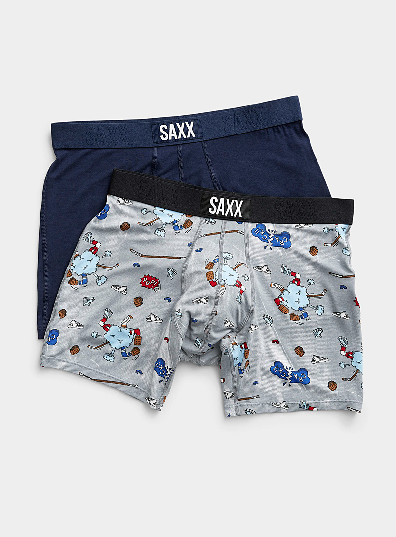 Saxx Assorted grey  Hockey boxer briefs VIBE - 2-pack for men