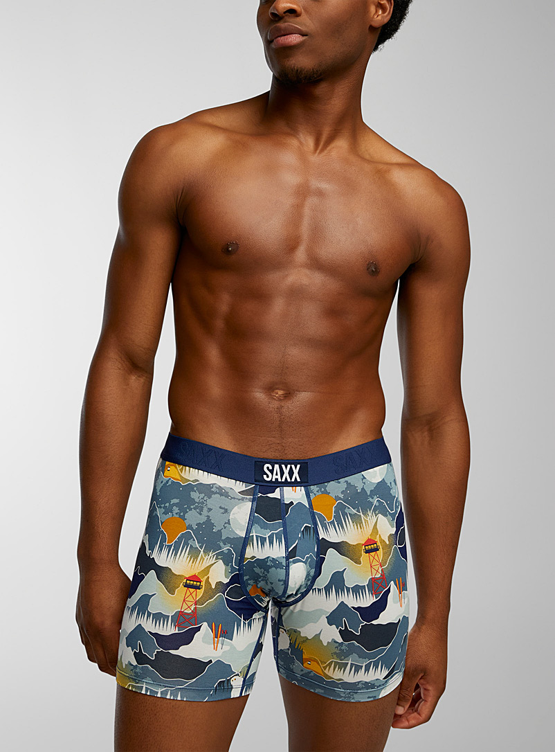 Saxx Patterned Blue Winter Skies boxer brief VIBE for men