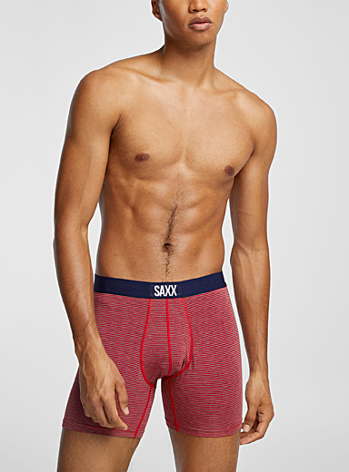 Saxx Patterned Red Mini-stripe boxer brief VIBE for men