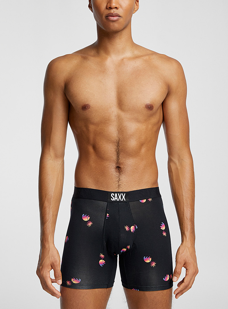 Saxx Patterned Black Sunset wave boxer brief VIBE for men
