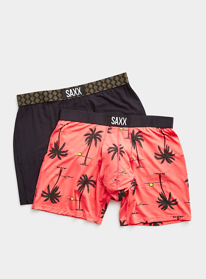 Saxx Patterned Red Palm tree and solid boxer briefs ULTRA - 2-pack for men