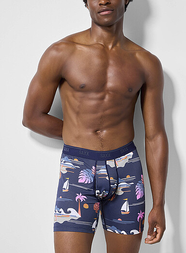 Saxx Patterned Black 6" Sunny Adventure micro-dotwork boxer brief QUEST for men