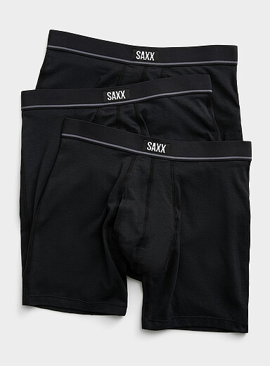 Les boxeurs longs rayure unique 6 po Essential Cotton Emballage de 3