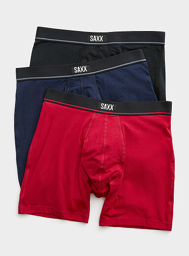 6" single-stripe boxer briefs Essential Cotton 3-pack