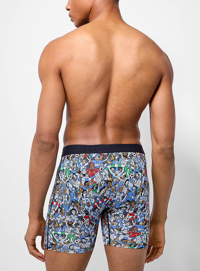Saxx: Le boxeur long jour de match 6 po VIBE XTRA Bleu &agrave; motifs pour homme