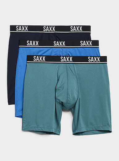 6" solid micro-perforated boxer briefs ESSENTIAL PERFORMANCE MESH 3-pack