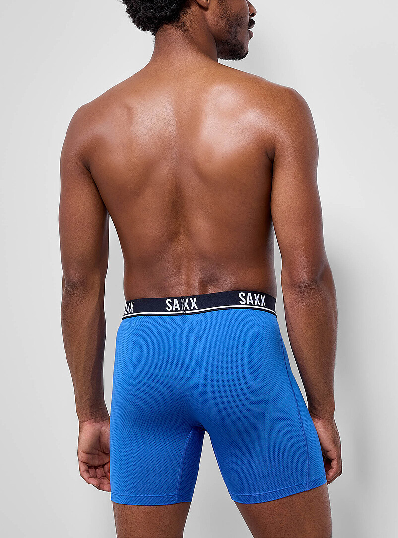 Saxx: Les boxeurs longs microperfor&eacute;s unis 6 po ESSENTIAL PERFORMANCE MESH Emballage de 3 Bleu pour homme