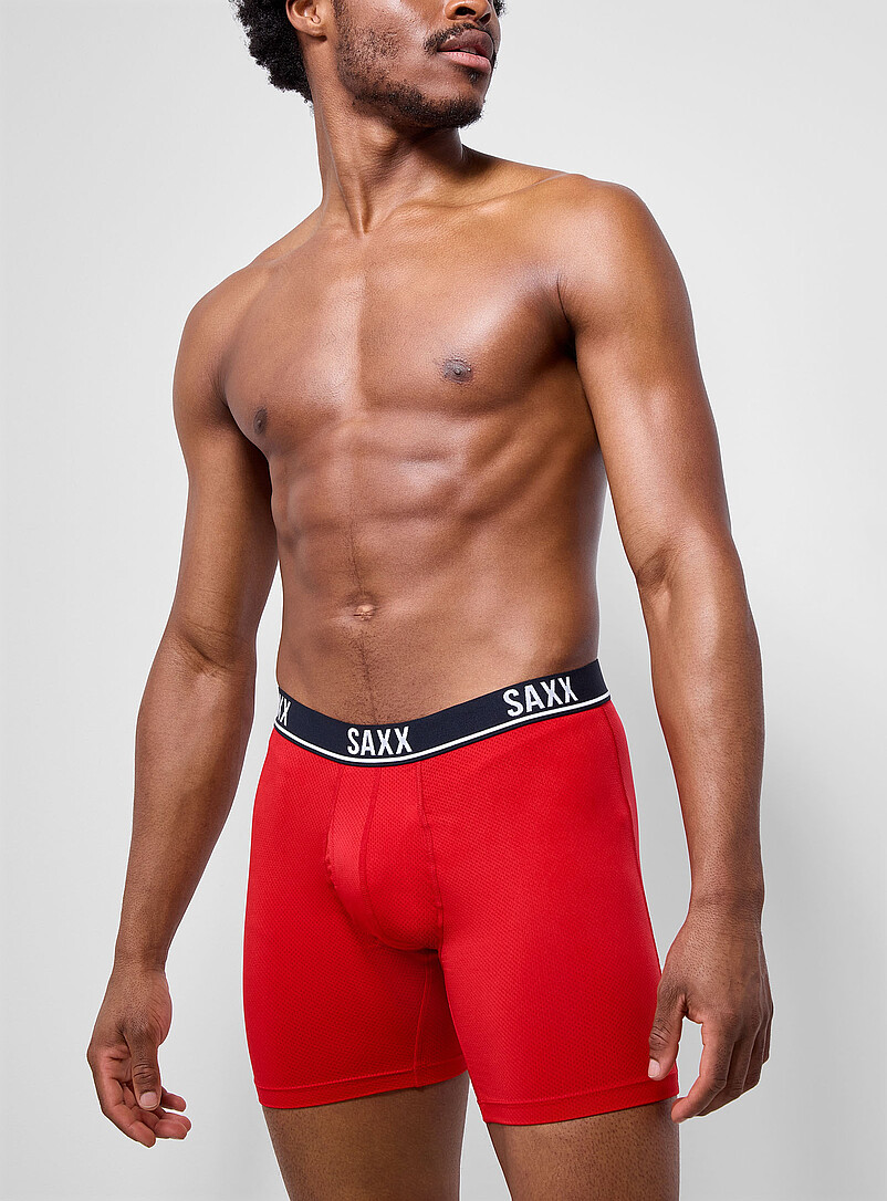 Saxx: Les boxeurs longs microperfor&eacute;s unis 6 po ESSENTIAL PERFORMANCE MESH Emballage de 3 Bleu pour homme