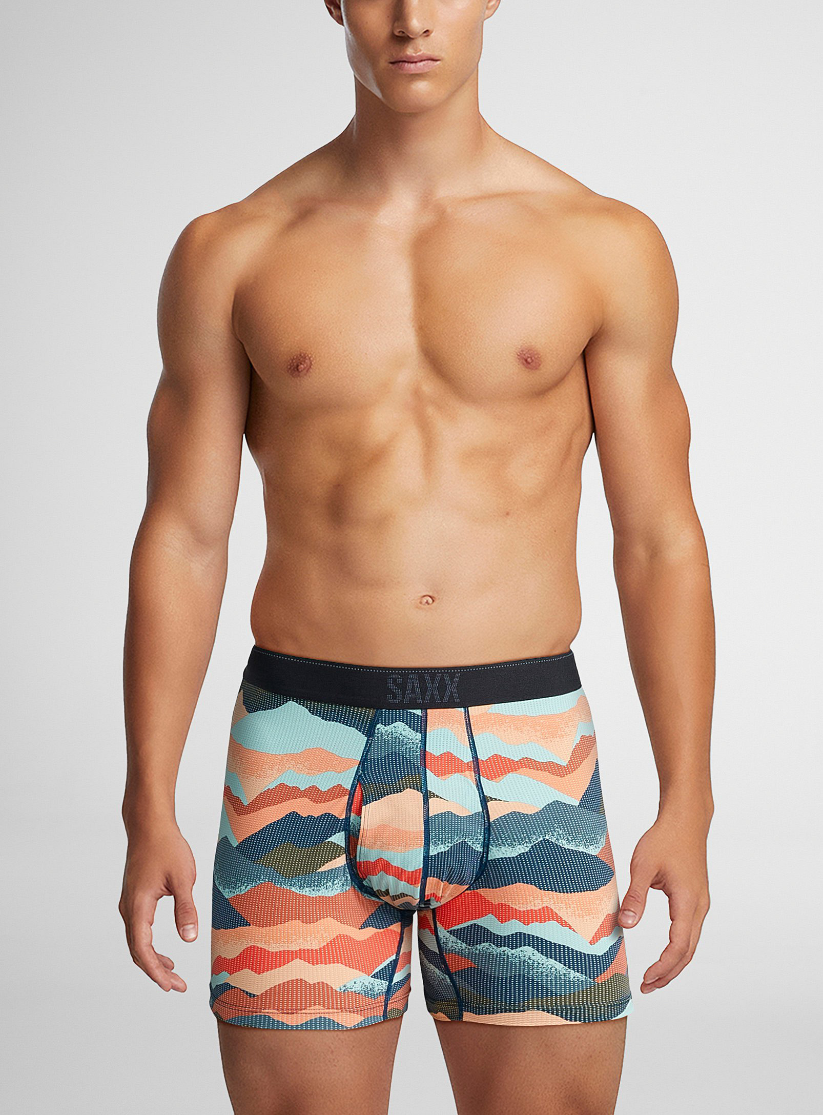 Saxx Mountain Abstract Micro Dotwork Boxer Brief Quest In Patterned Black