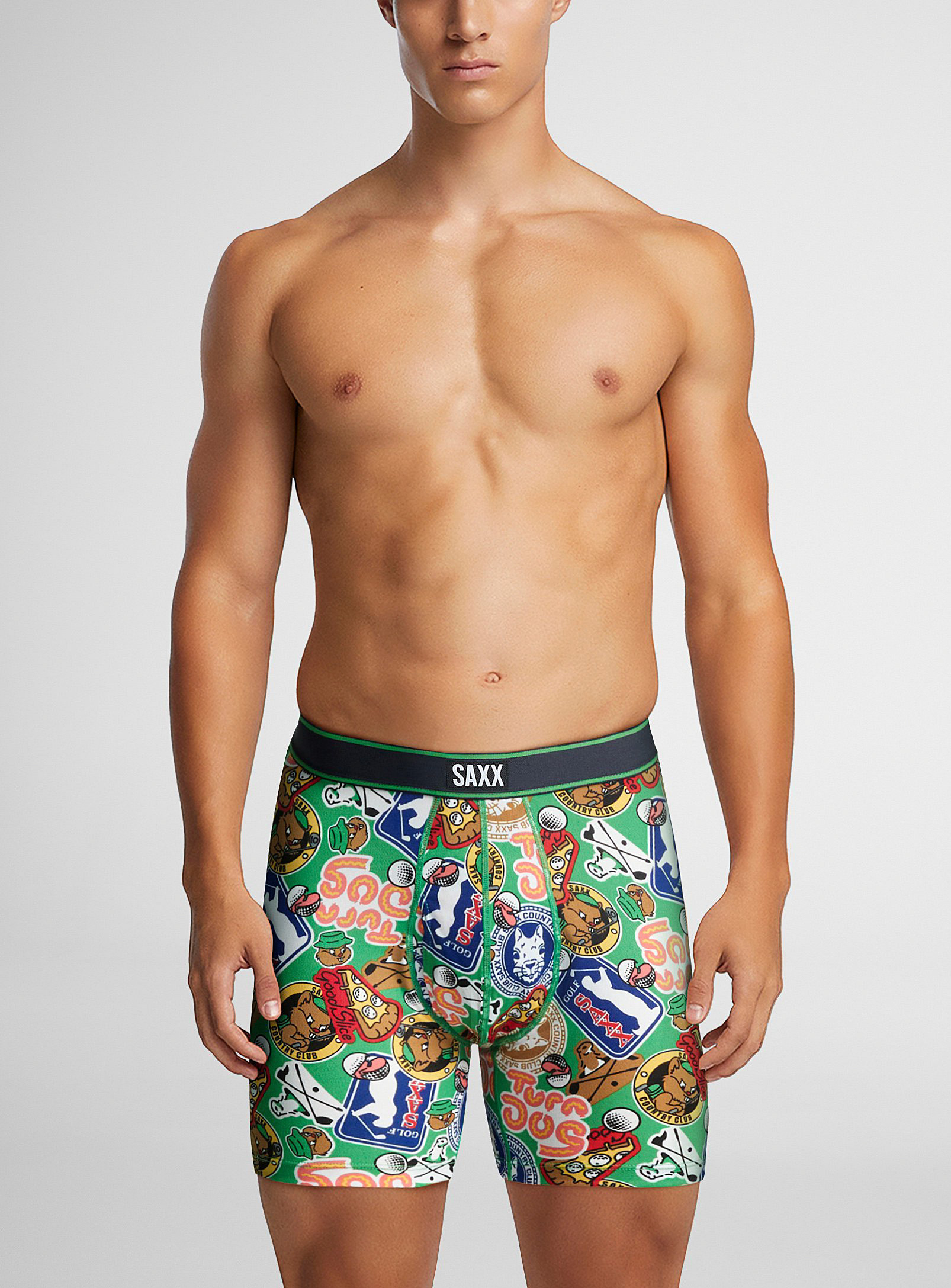 Saxx Men's Daytripper Relaxed Fit Boxer Briefs In Patterned Green