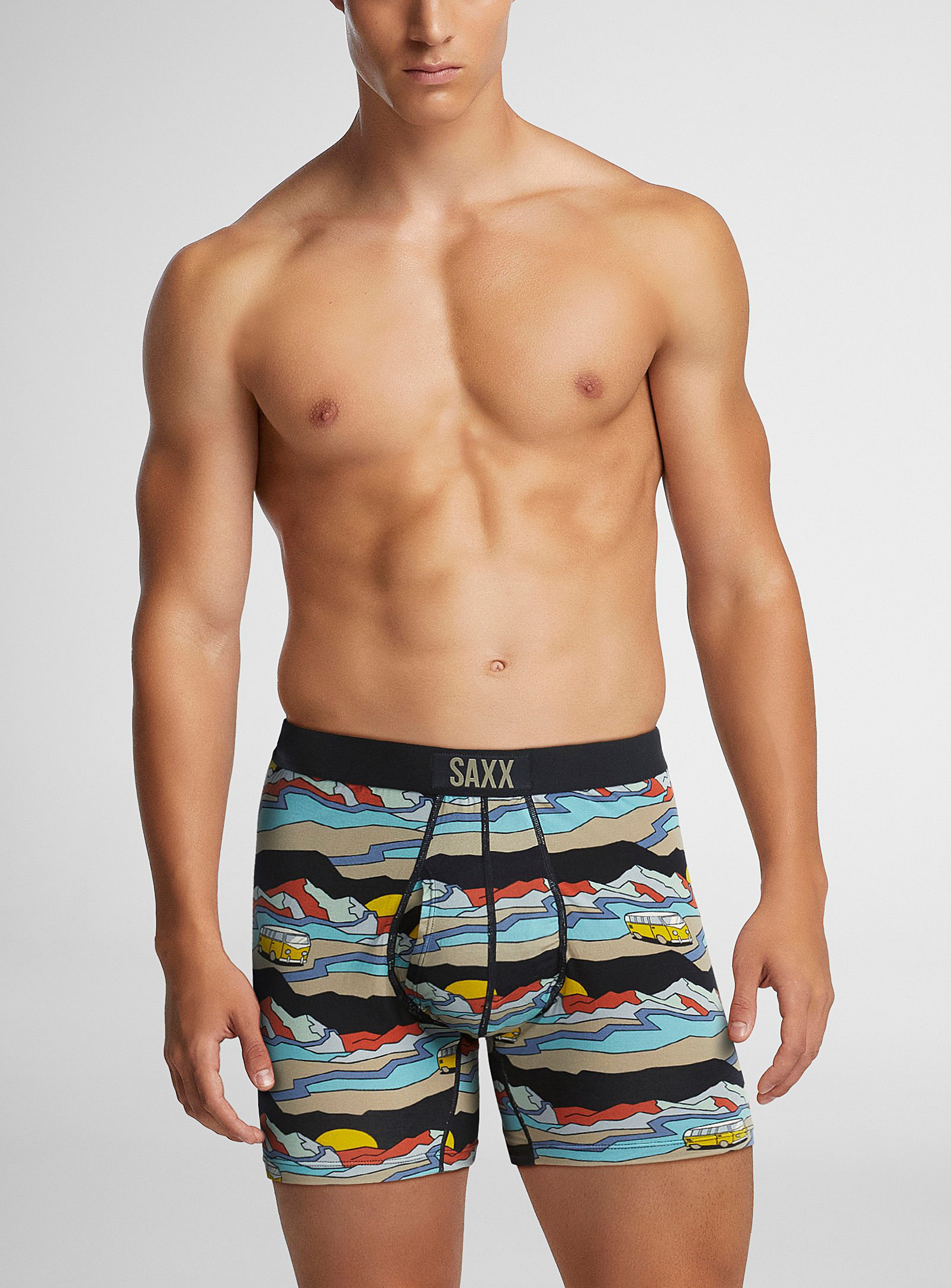 Saxx Cabin Fever Boxer Brief Ultra In Patterned Black