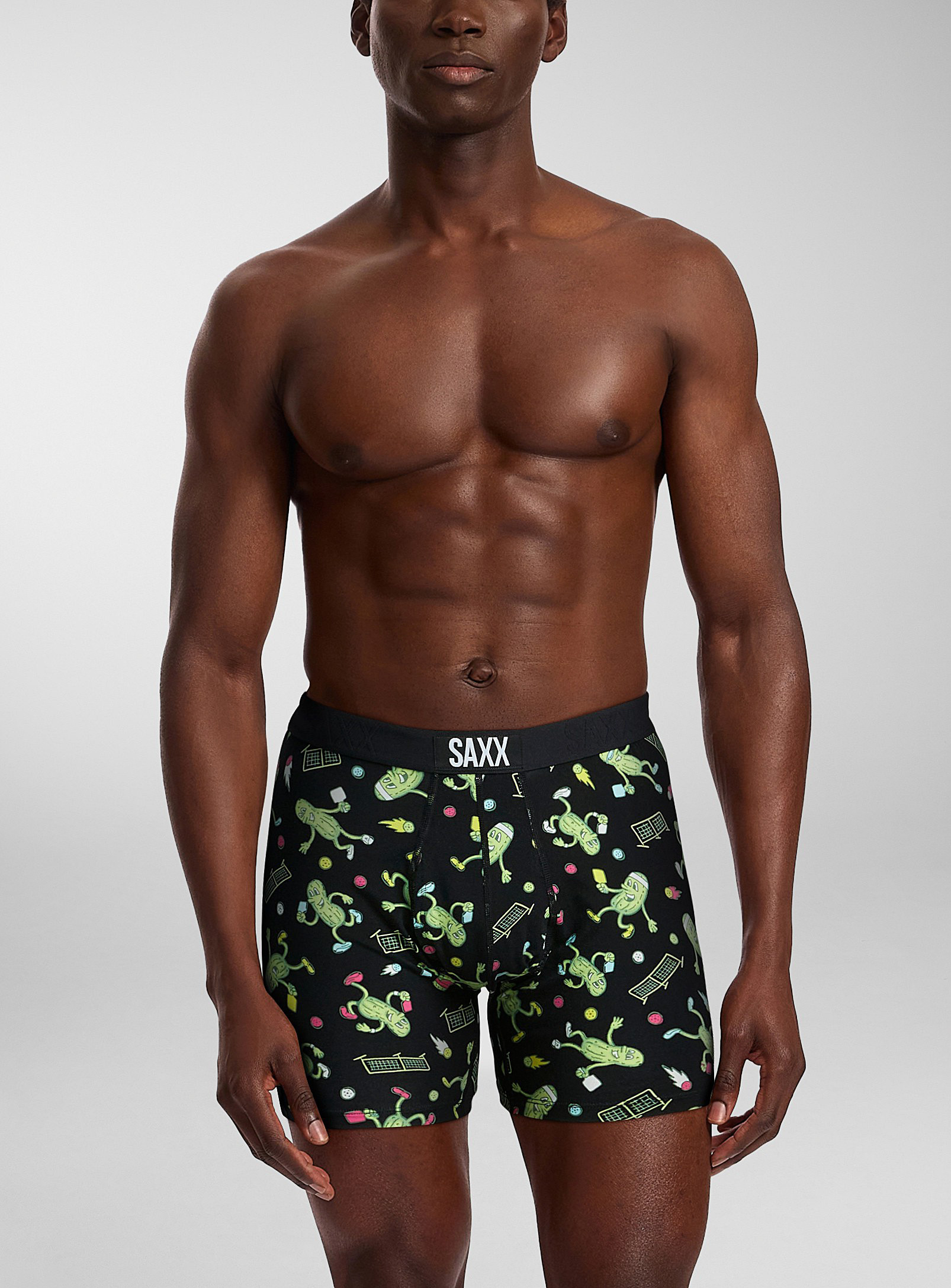 Saxx Men's Ultra Super Soft Relaxed Fit Boxer Briefs In Patterned Black