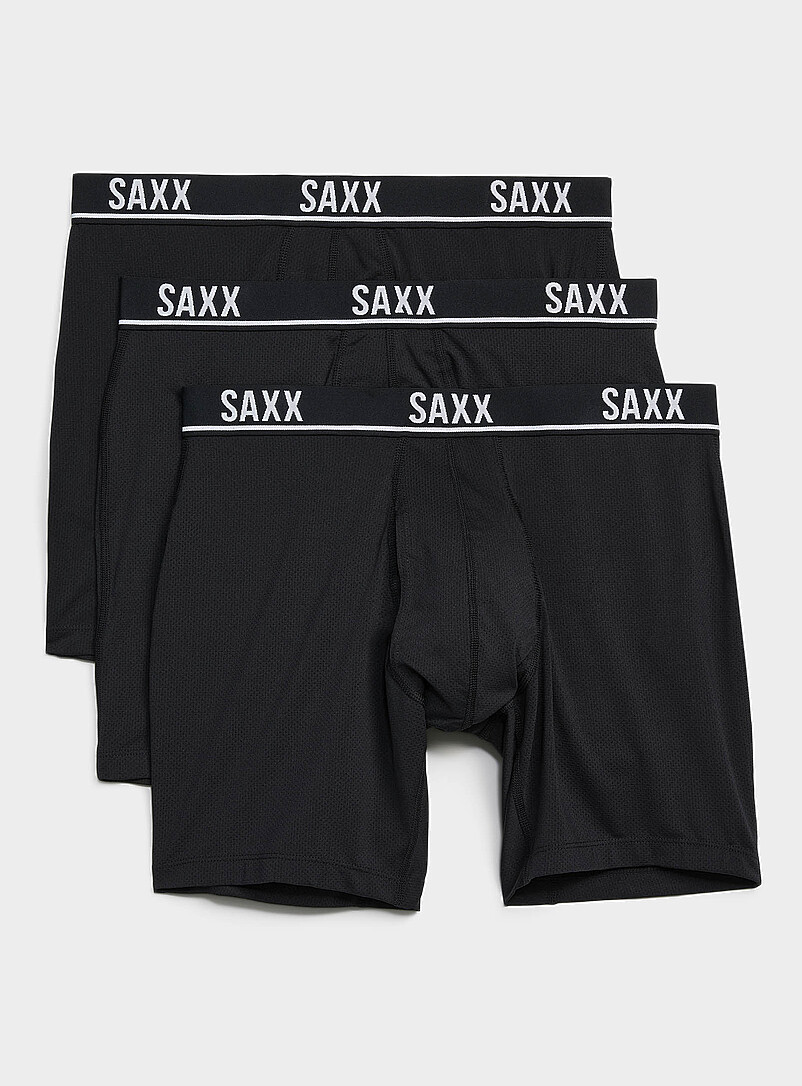 6" solid micro-perforated boxer briefs ESSENTIAL PERFORMANCE MESH 3-pack product image (primary)