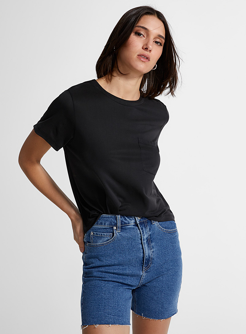 Icône Oxford Patch pocket peachskin t-shirt for women