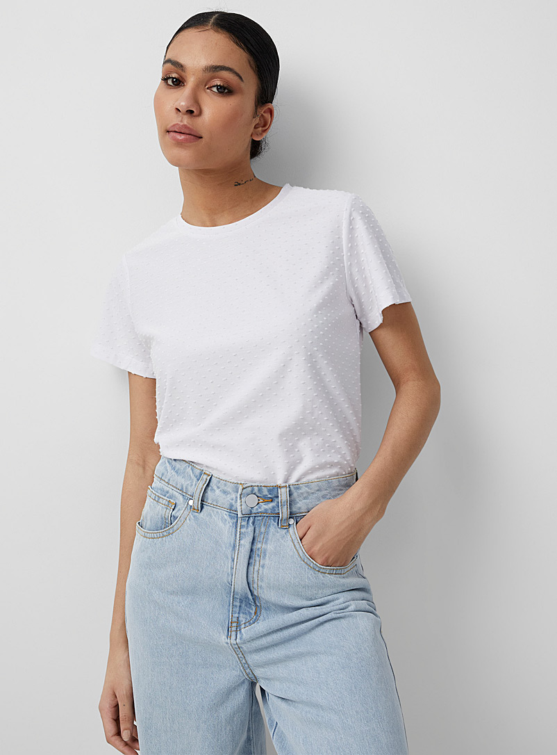 Icône White Swiss dot T-shirt for women