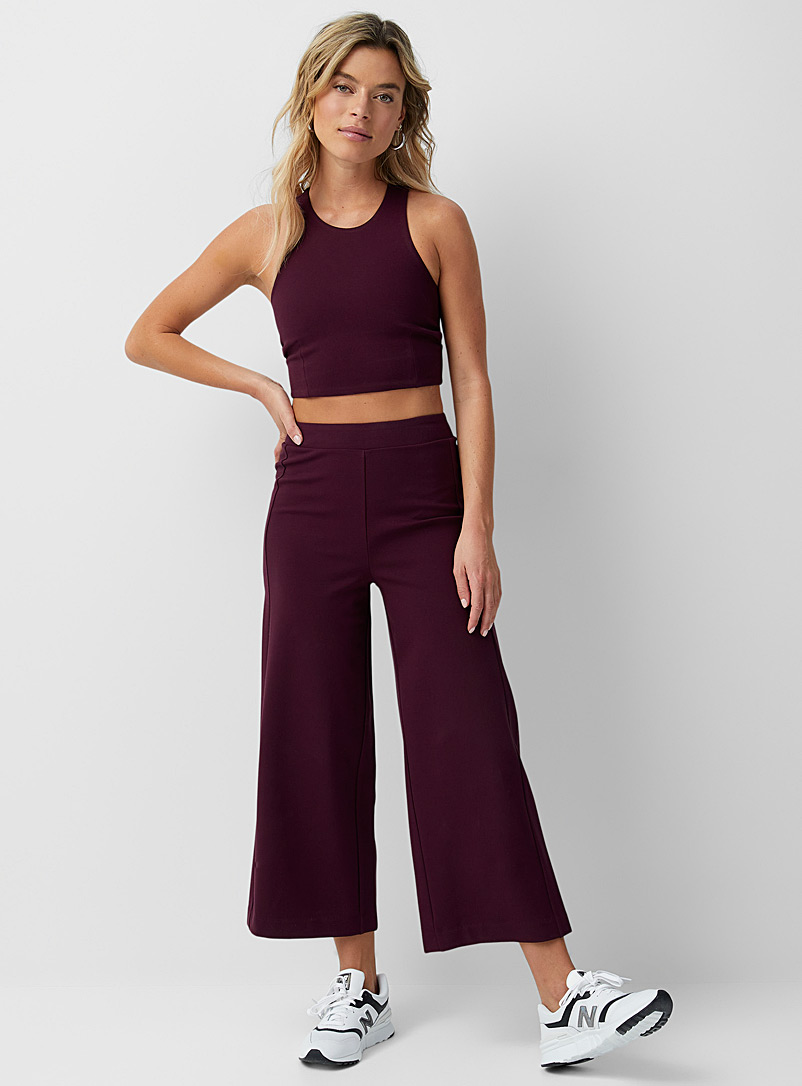 Icône Ruby Red Ponte wide-leg crop pant for women