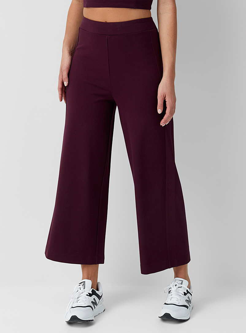 Icône Ruby Red Ponte wide-leg crop pant for women