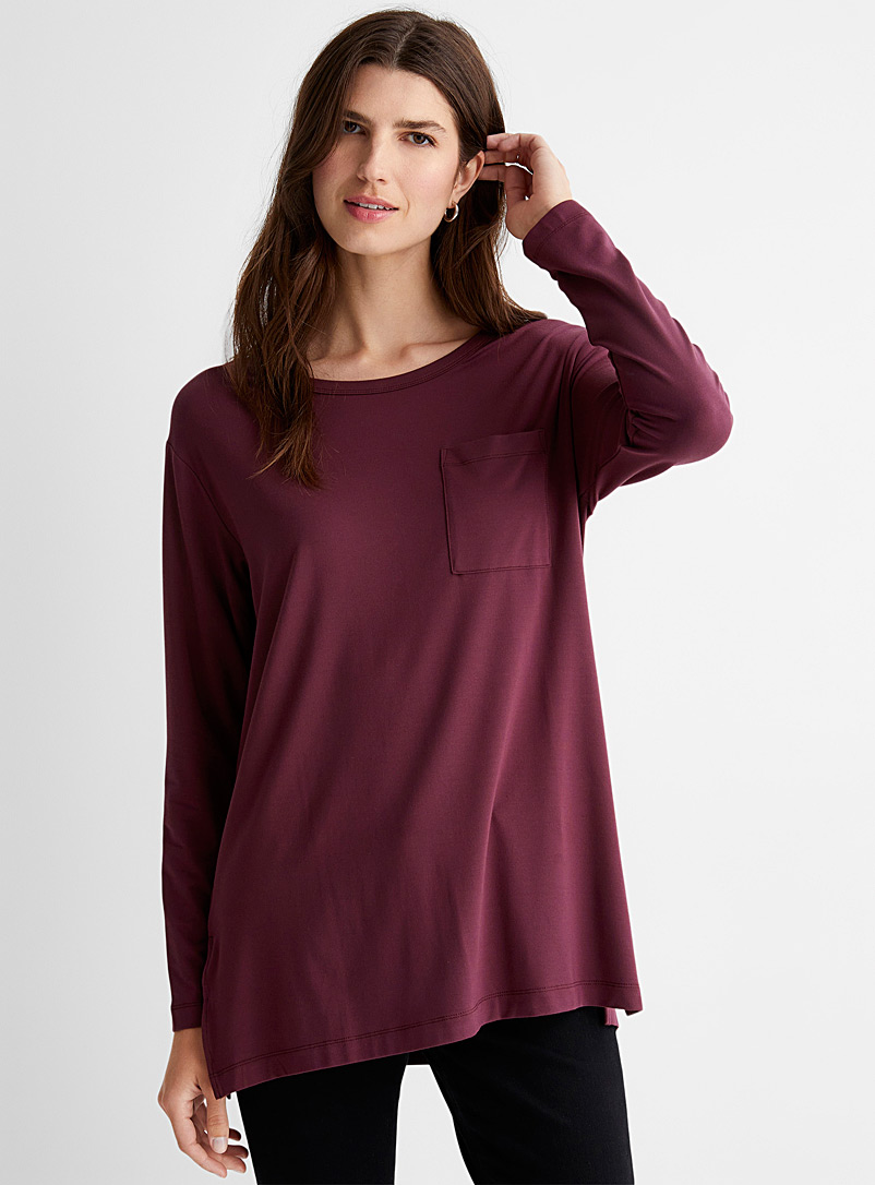 Contemporaine Ruby Red Eco-friendly modal patch pocket tunic for women