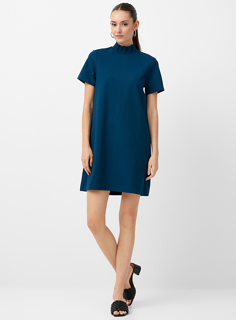 Icône Mossy Green Structured jersey mock-neck dress for women