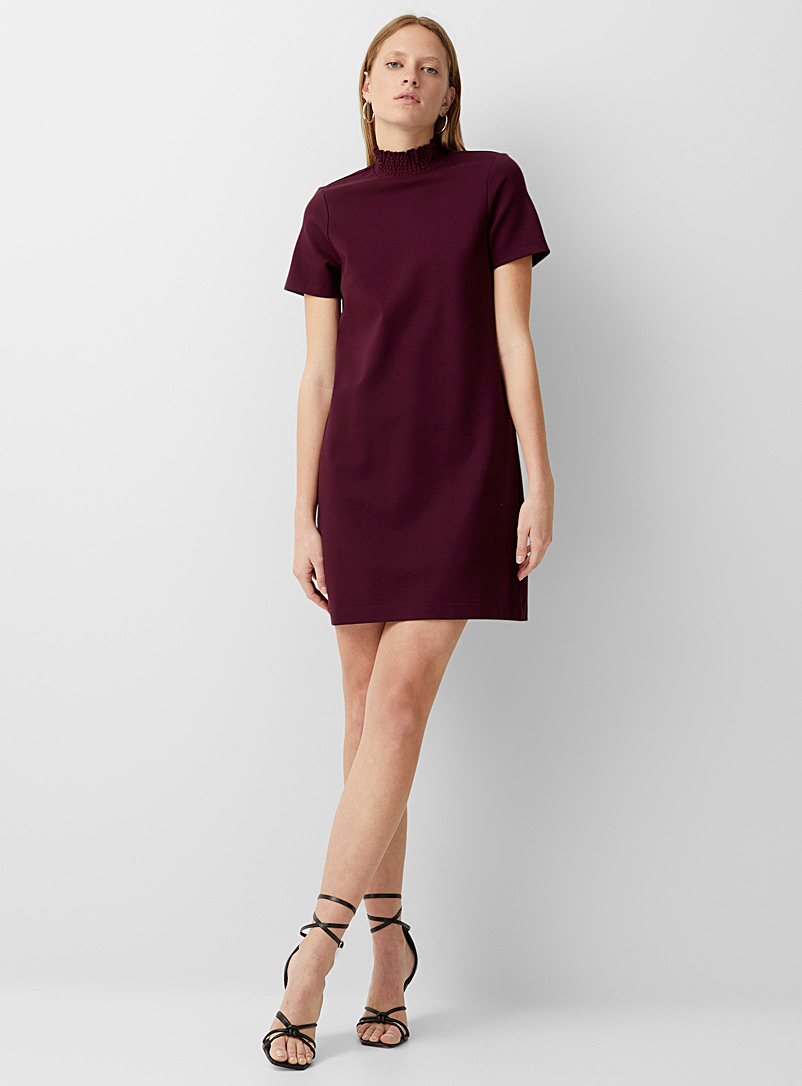 Icône Ruby Red Structured jersey mock-neck dress for women
