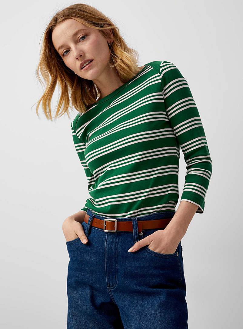 Contemporaine Kelly Green Boatneck sailor T-shirt for women