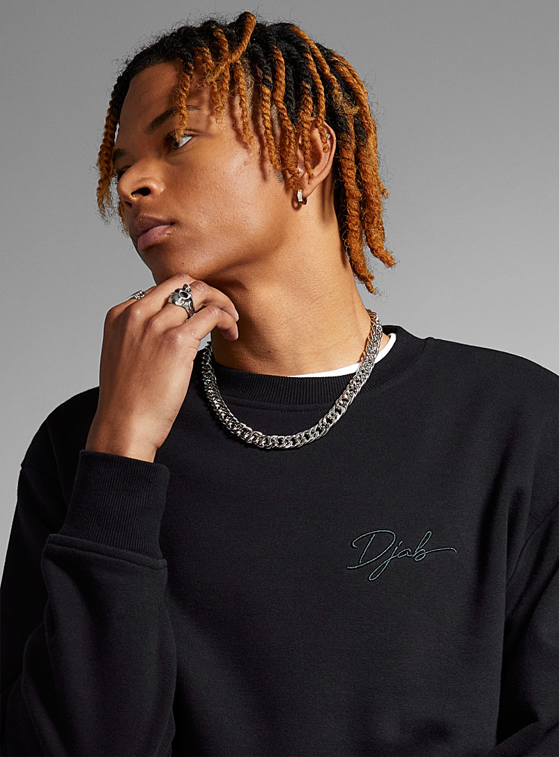 Djab Black Cursive logo crew-neck sweatshirt for men