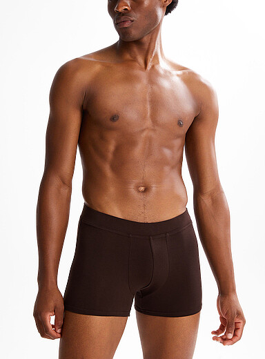 Le 31: Le boxeur court respirant uni 3 po Viscose LENZING<sup><small>MC</small></sup> ECOVERO<sup><small>MC</small></sup> Brun pour homme
