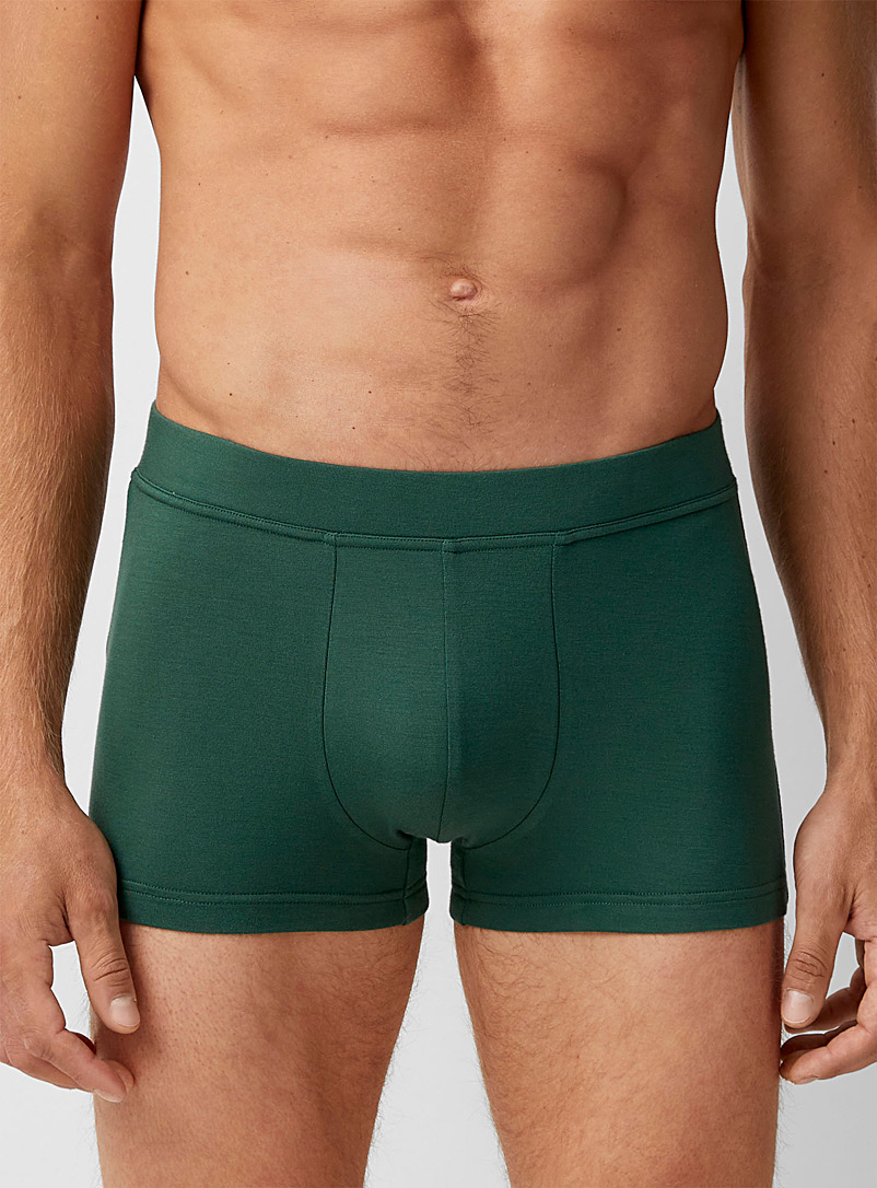 Le 31 Mossy Green Solid viscose trunk for men